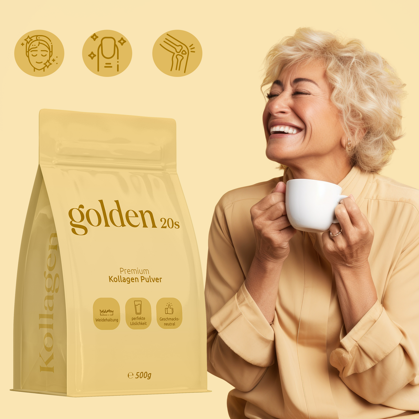 Kollagen Pulver – Collagen Typ 1 & 3 – Hydrolysiert & Grass-Fed – Peptide – 500g