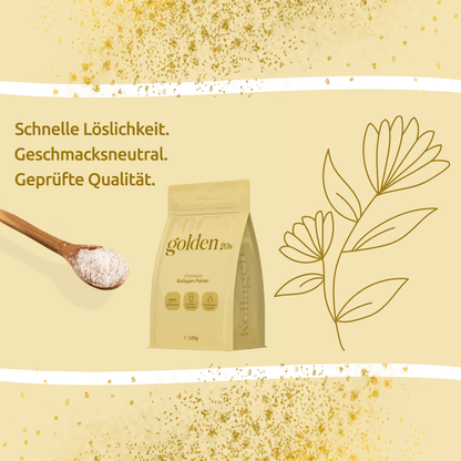 Kollagen Pulver Jahresvorrat 8 x 500g – Kollagen Hydrolysat Typ I, II & III aus Weidehaltung – Golden20®