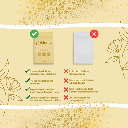 Kollagen Pulver Jahresvorrat 8 x 500g – Kollagen Hydrolysat Typ I, II & III aus Weidehaltung – Golden20®