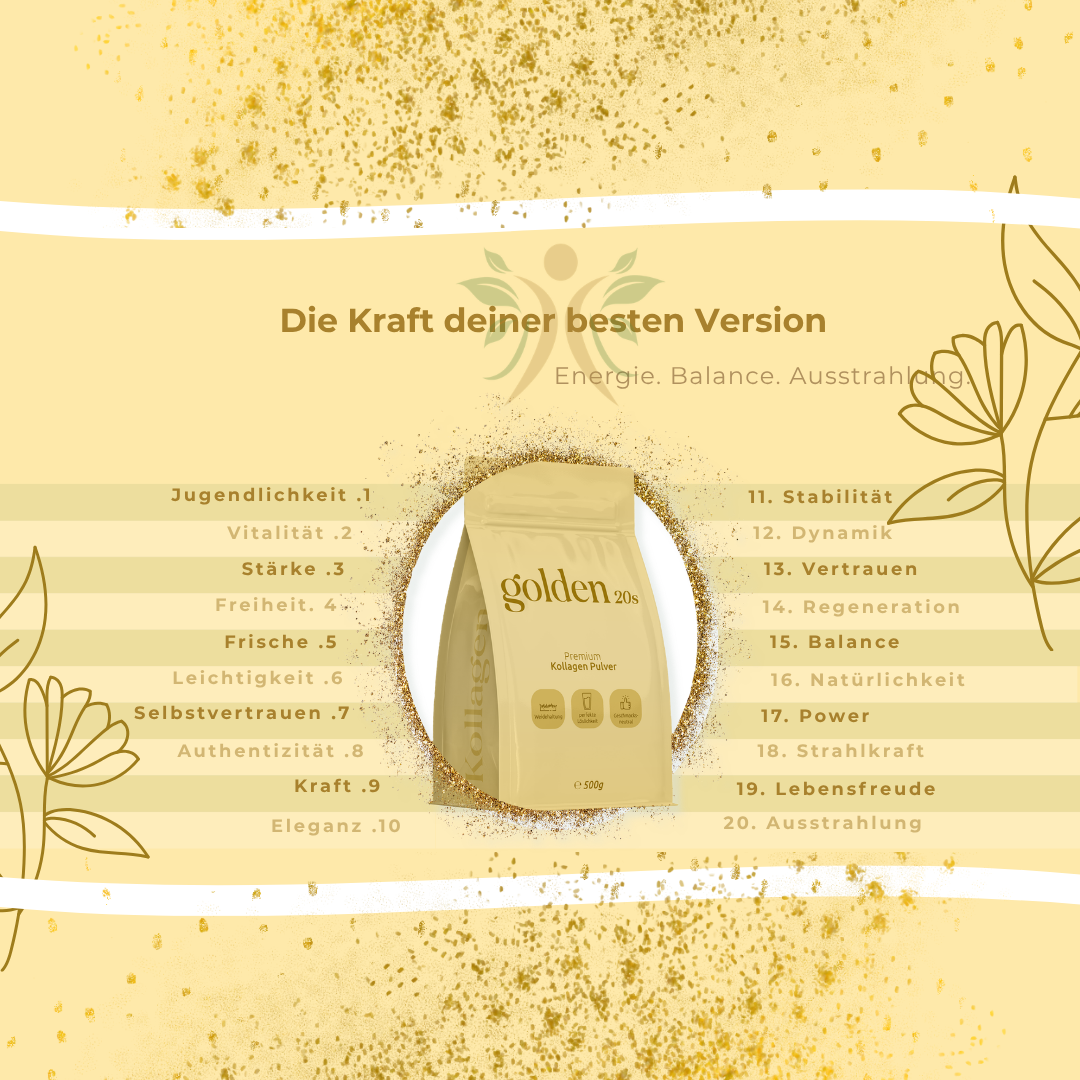 Kollagen Pulver Jahresvorrat 8 x 500g – Kollagen Hydrolysat Typ I, II & III aus Weidehaltung – Golden20®