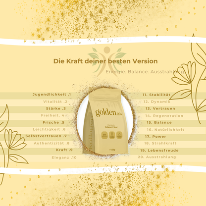 Kollagen Pulver Jahresvorrat 8 x 500g – Kollagen Hydrolysat Typ I, II & III aus Weidehaltung – Golden20®