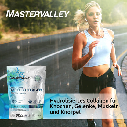 Kollagen Pulver – Hyaluronsäure | Collagen Hydrolysat | Für Haut, Haare, Nägel & Gelenke